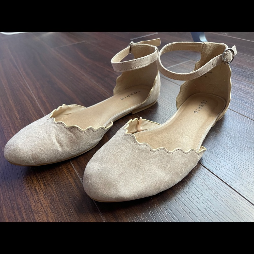 Nude Faux Suede d’Orsay Flats
